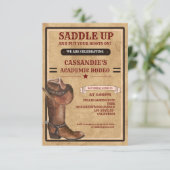 Invitation Boots rustiques Western Cowboy Graduation (Debout devant)