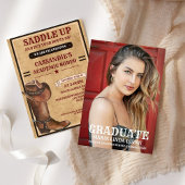 Invitation Boots rustiques Western Cowboy Graduation