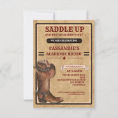 Invitation Boots rustiques Western Cowboy Graduation (Dos)