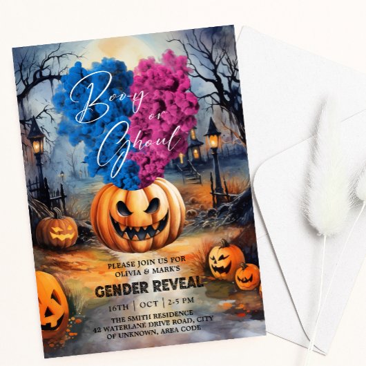 Invitation Booy ou Ghoul Halloween Révélation Citrouille de g