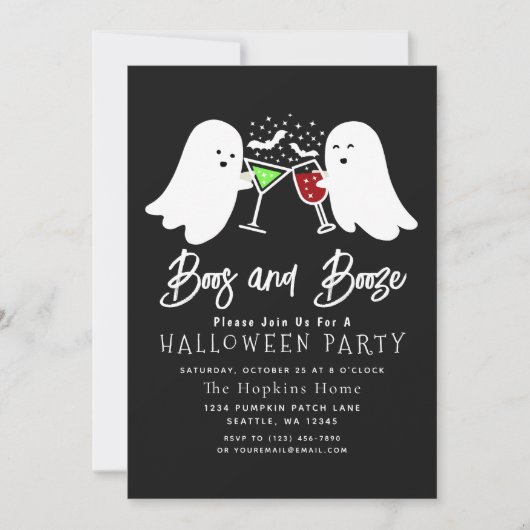Invitation Booze Adulte Halloween Party Inv (Devant)