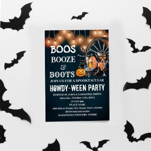 Invitation Booze & Boots Western Halloween Bash