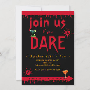 Invitation Booze & Booze Entrée Si Vous Osez Halloween Arrièr