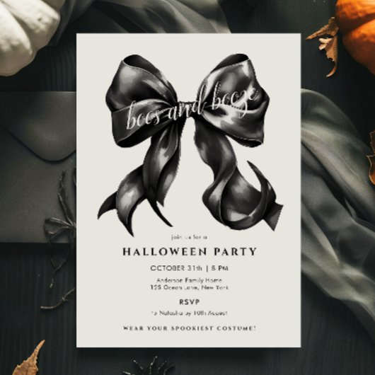 Invitation Booze Bow fête d'Halloween pour adultes
