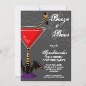 Invitation Booze et Boos Martini Budget Halloween (Devant)