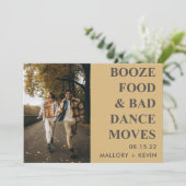 Invitation Booze Food Mauvaise Danse Déplace Drôle Enregistre (Debout devant)