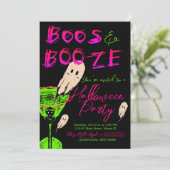 Invitation Booze Halloween Ghost Neon Black (Debout devant)