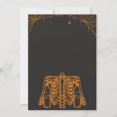 Invitation Booze Halloween Skeleton Party Orange (Dos)