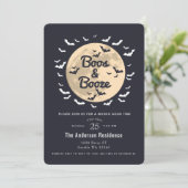 Invitation Booze Moon Bats Adulte Halloween Party (Debout devant)