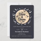 Invitation Booze Moon Bats Adulte Halloween Party (Devant)