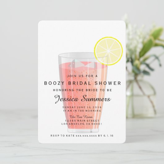Invitation Boozy Bridal Shower (Debout devant)