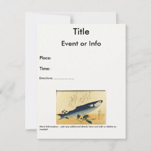 Invitation Bora (Mullet gris) Hiroshige's Japanese Fish Print