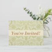 Invitation Borage de mariage vert doux de William Morris (Debout devant)