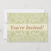 Invitation Borage de mariage vert doux de William Morris (Devant)