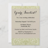 Invitation Borage de mariage vert doux William Morris (Devant)