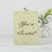 Invitation Borage de mariage vert doux William Morris (Debout devant)
