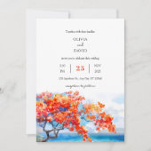 Invitation Bord de mer Tropical Flame Tree Blossoms Plage Mar (Devant)
