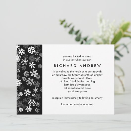Invitation Bord de neige 2 Bar Mitzvah (Debout devant)