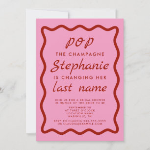 Invitation Bord rose et rouge pop la nuptiale Champagne
