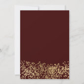 Invitation Bordeaux à fleurs dorées Tiara chic Quinceañera (Dos)