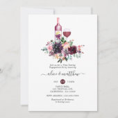 Invitation Bordeaux Floral Dégustation de Vins (Devant)