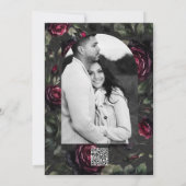 Invitation Bordeaux Red Roses Shadowy Grey Floral Mariage (Dos)