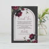 Invitation Bordeaux Red Roses Shadowy Grey Floral Mariage (Debout devant)