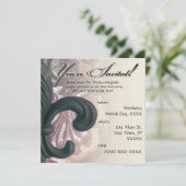 Invitation bordeaux/ sable carré "fleur de lis en fer" (Debout devant)