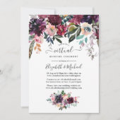 Invitation Bordeaux Vin Floral Mariage virtuel en ligne (Devant)