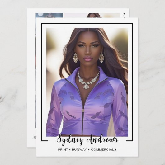 Invitation Borderline 4 Signature Modeling Comp Card (Devant / Derrière)