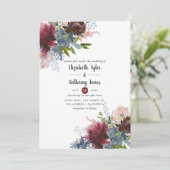 Invitation Bordo et Mariage floral de la Marine (Debout devant)
