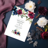 Invitation Bordo et Mariage floral de la marine