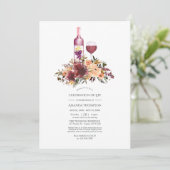 Invitation Bordo Pêcher le vin floral Thème Célébration de la (Debout devant)