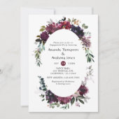 Invitation Bordo Violet Plum Floral (Devant)
