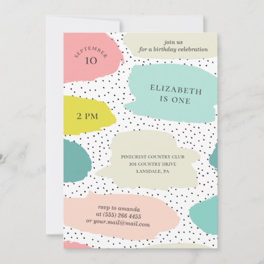 Invitation Bords de brosse mignons. Anniversaire de enfant ro (Devant)