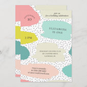 Invitation Bords de brosse mignons. Anniversaire de enfant ro (Devant / Derrière)