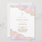 Invitation bords opale Confirmation (Devant)
