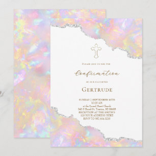 Invitation bords opale Confirmation