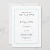 Invitation Bordure Art déco moderne Mariage blanc (Devant)