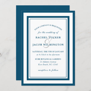 Invitation Bordure blanche profonde moderne Mariage simple