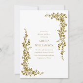 Invitation Bordure botanique élégante Fête des mariées or ocr (Devant)