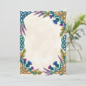 Invitation Bordure Celtique Bleue avec Texte Perso (Debout devant)