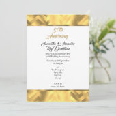 Invitation Bordure chevron doré 50e anniversaire de mariage (Debout devant)