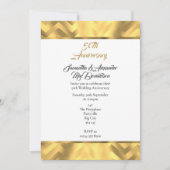 Invitation Bordure chevron or 50e anniversaire de mariage (Devant)