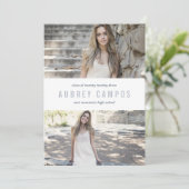 Invitation Bordure chic | Photo Graduation Party (Debout devant)