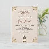 Invitation Bordure Classique en Filigrane d'Or pour le Dîner (Debout devant)