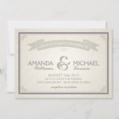 Invitation Bordure classique - violet (Devant)