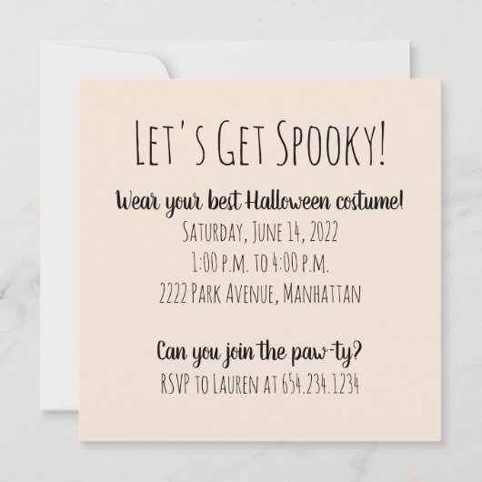 Invitation Bordure Collie Chiens Halloween Jack O Lanterns (Dos)