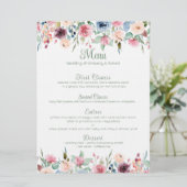 Invitation Bordure colorée de fleurs printanières (Debout devant)