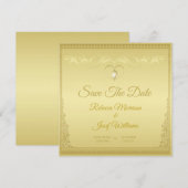 Invitation Bordure d'angle élégante or orné (Devant / Derrière)